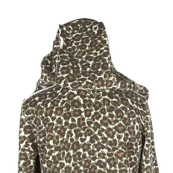 CAITE Small Leopard Camo Print Floral‎ Embroidered French Terry Cardigan Hoodie - Picture 6 of 11